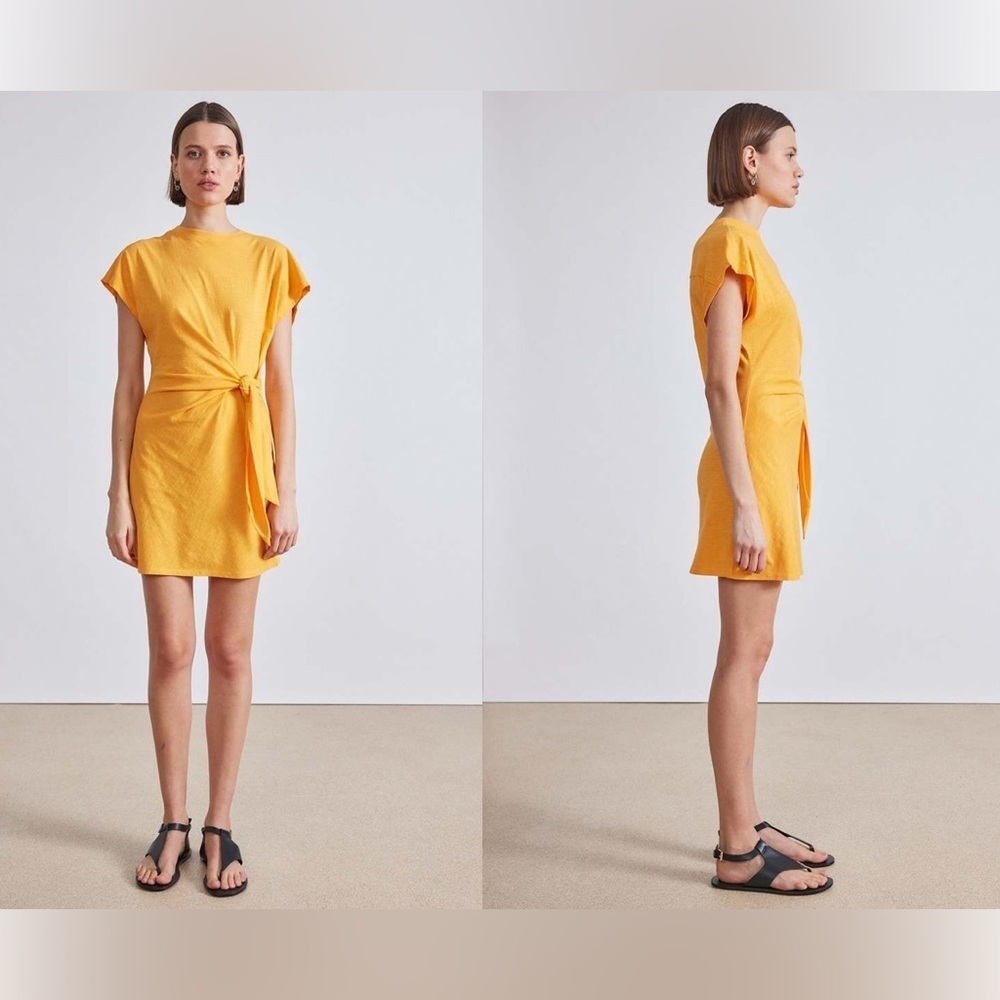 apiece apart nina cinched mini dress creamsicle - Picture 2 of 8